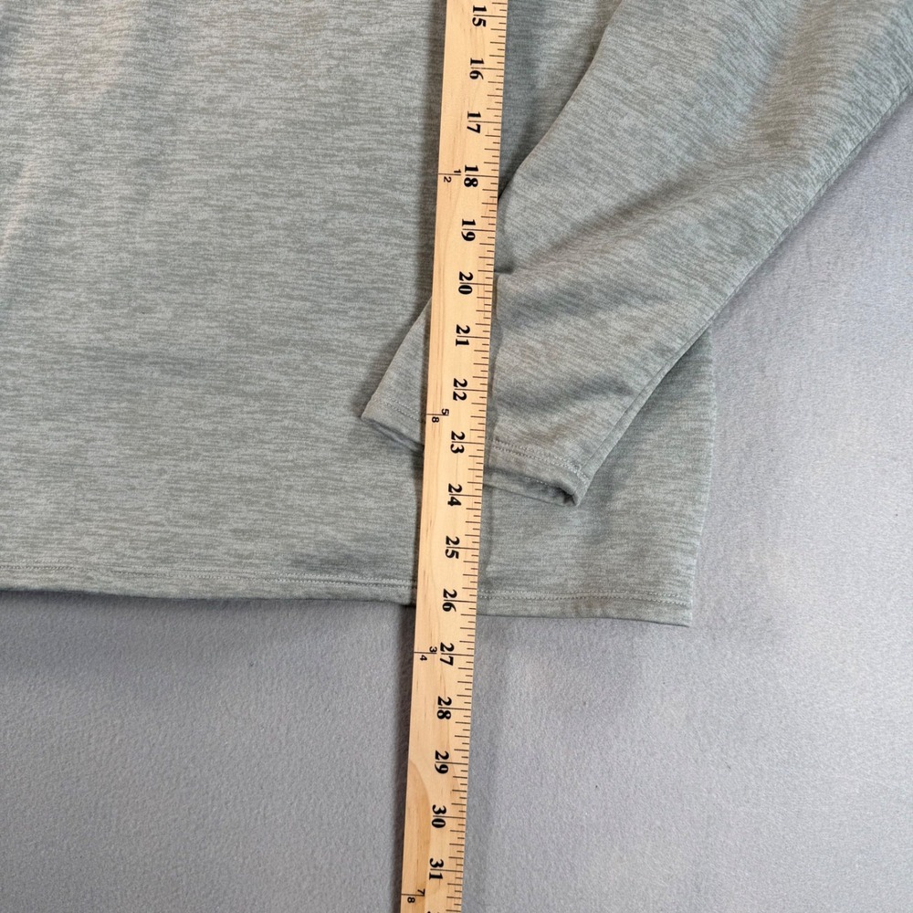 The North Face Mens Quarter Zip Fleece Pullover Grey Heather Chest Pocket Medium - Picture 5 of 8